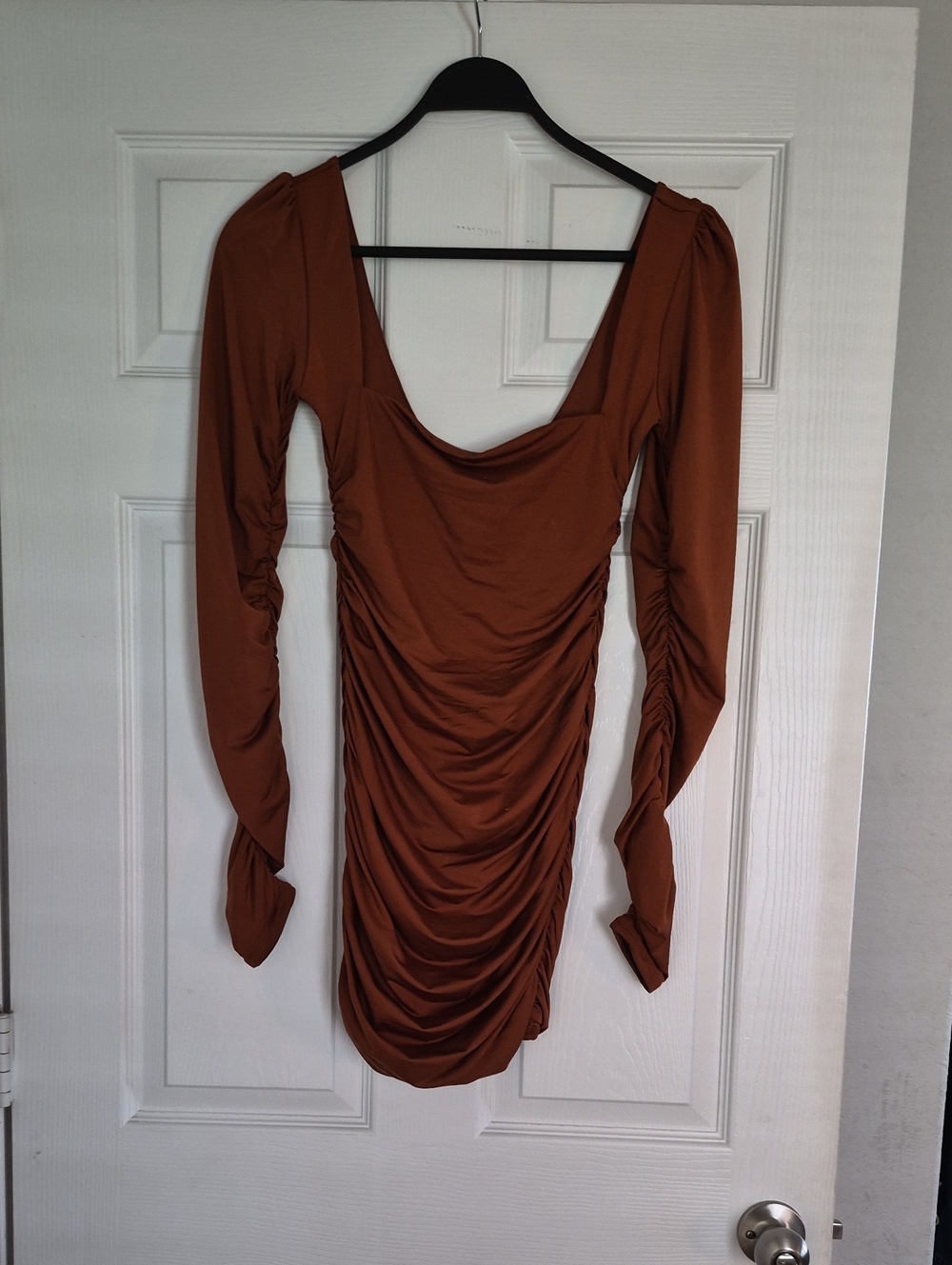 Oh Polly Rust Brown Scoop Neck Top